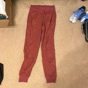 Size 2 Lululemon maroon mid rise dance studio jogger